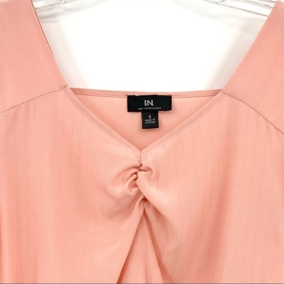 I.N. San Francisco Pink Split-Flutter Sleeve Peplum Blouse Top Size Small - Picture 3 of 8